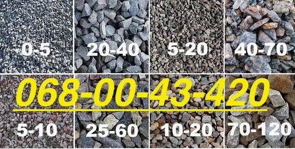 Продам щебінь різних фракцій,відсів,суміш щебня