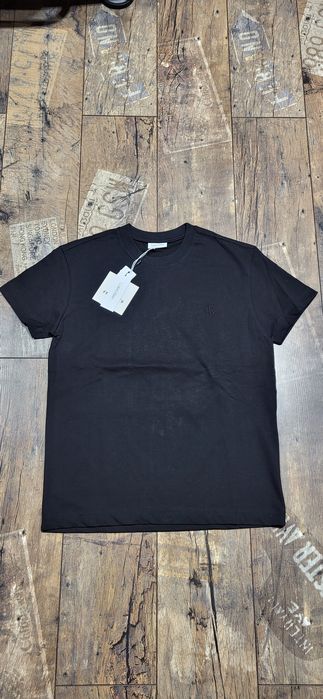 Czarna koszulka męska t-shirt bawełna premium porządna logo plecy S