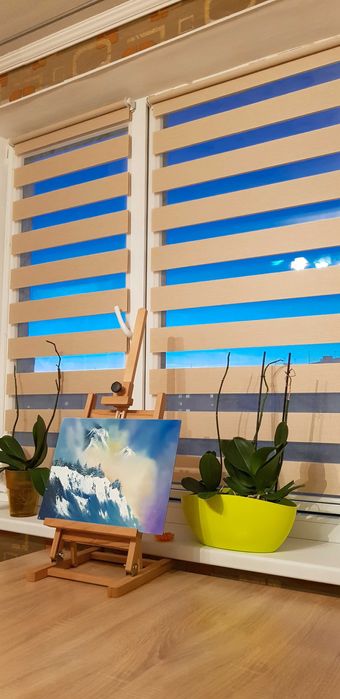 Жалюзи на окна. Более 350 цветов . Тканевые ролеты день ночь D7