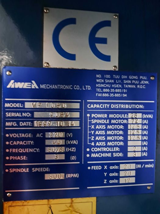 Centro de maquinação Awea VP-1050 #LK01