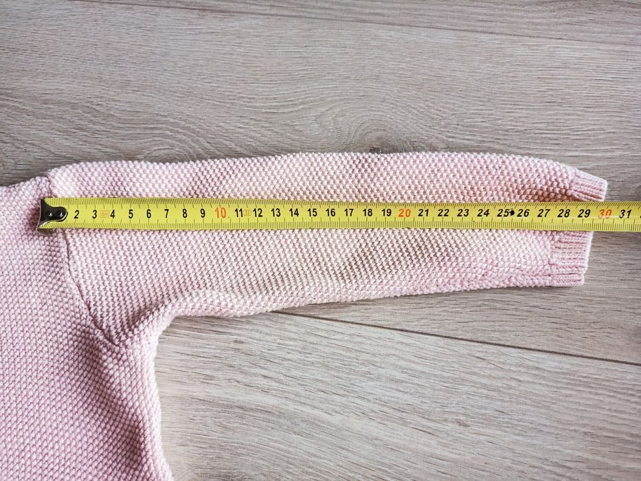 Sweter dziewczęcy różowy rozpinany z kieszeniami 98