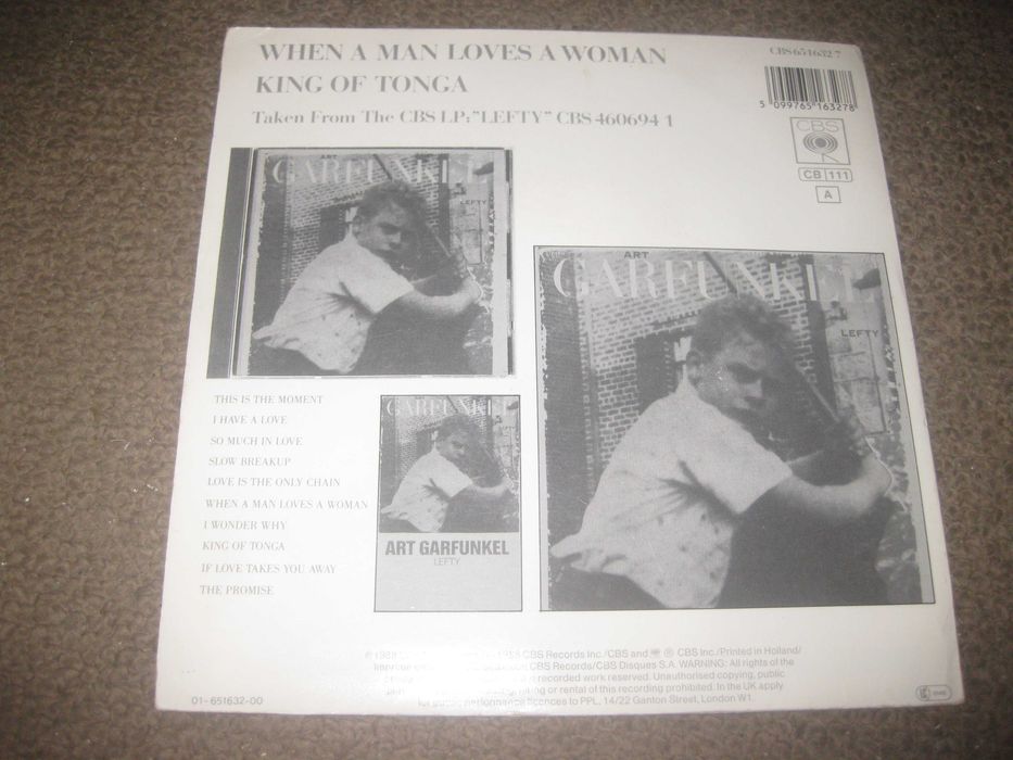 Vinil Single 45 rpm do Art Garfunkel "When A Man Loves A Woman"