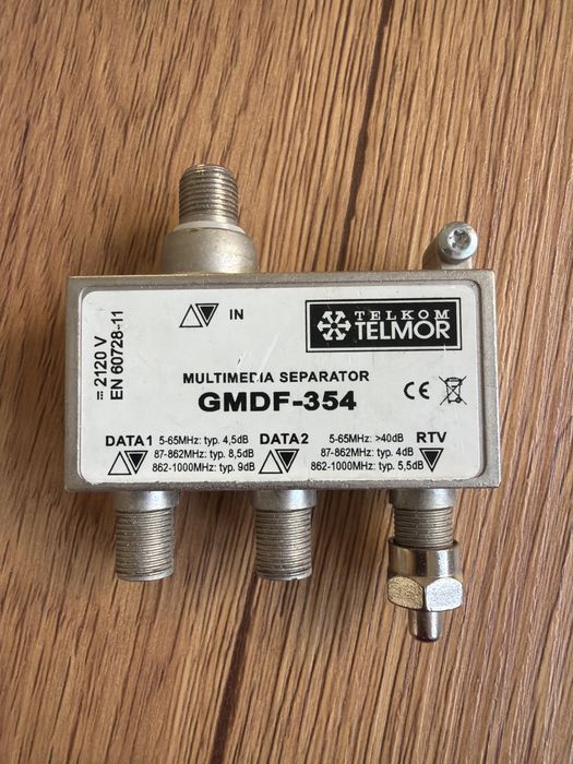 Rozdzielacz Telmor GMDF-354 1xRTV + 2xData, 5-1000 MHz