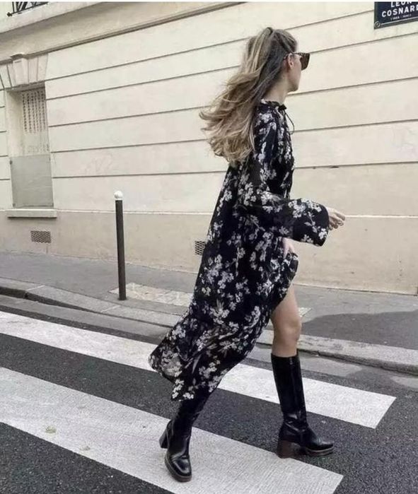 H&m  гарна шифонова сукня в квіти  плаття xl розмір