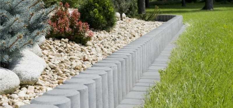 Palisada Okrągła 25cm 40cm grafit szara stopień murek oporowy opornik