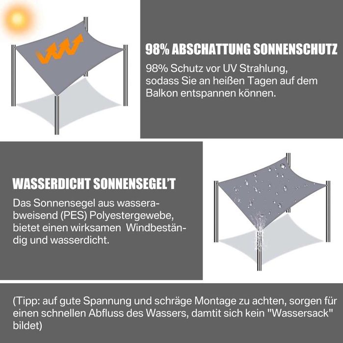 Toldo Sol Impermeável 4x6m c/ Kit Montagem