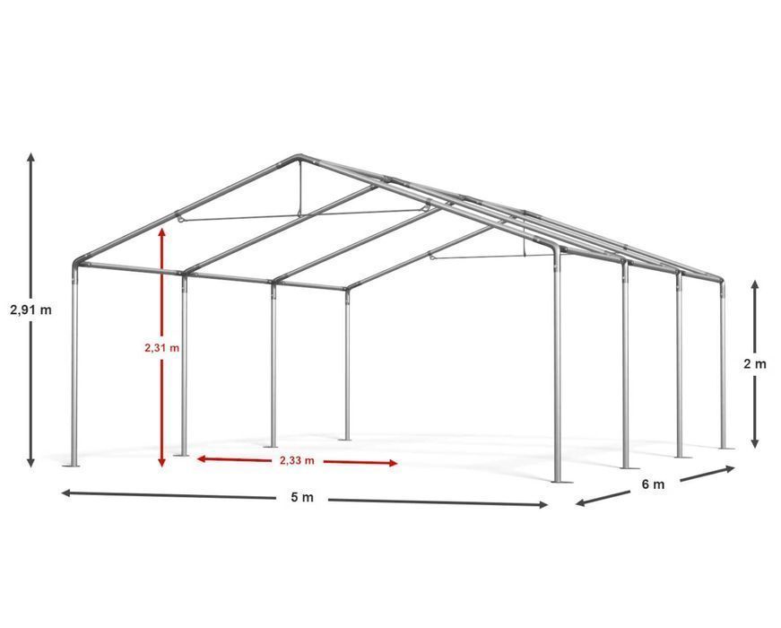 5x6x2m Namiot przemysłowy handlowy pełne boki Tanio sezonowy S PE DAS