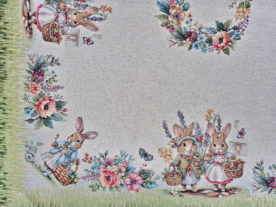 Obrus Wielkanocny 100x100 cm 1344VE z Zajączkami