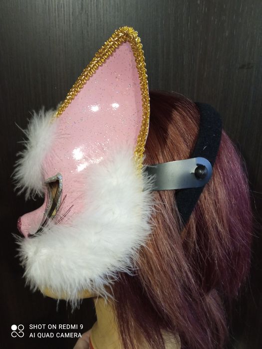 Маска, розовая кошка, белый лебедь, , карнавал, косплей