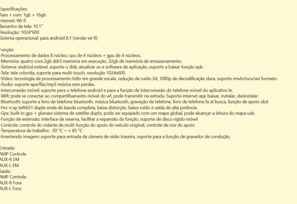 D67-Auto Rádio 9 10 polegadas 1 DIN  360º Android 8.1 1gb RAM 16gb RaM