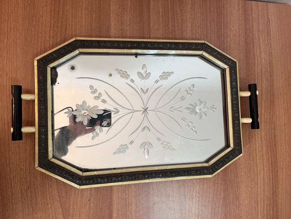 Tabuleiro espelho antigo