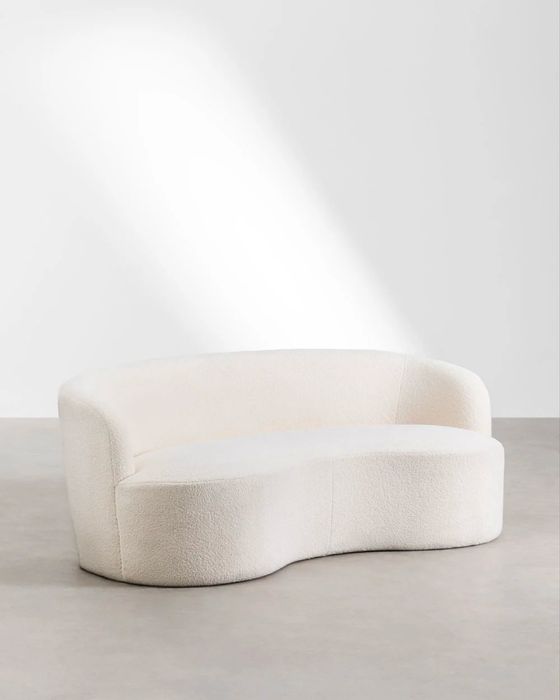 Futrzasta designerska sofa + dwa fotele