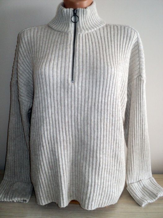 Śliczny damski sweter z dodatkiem wełny marki Fransa roz. 40-42 L-XL