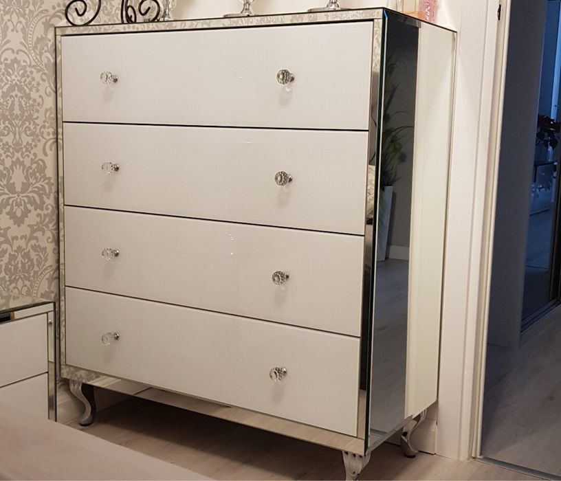 Komoda lustrzana biala, lustro, glamour, POLECAM!!!