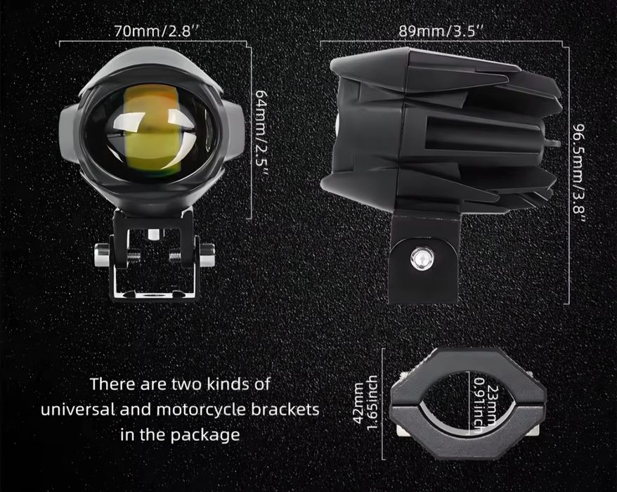 Faróis Auxiliares /Nevoeiro LED Motos - 6000K = 60W (NOVOS)