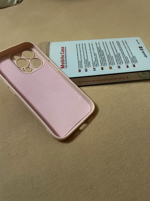 Розовый чехол на айфон 14 про, рожевий на iphone 14 pro з підставкою