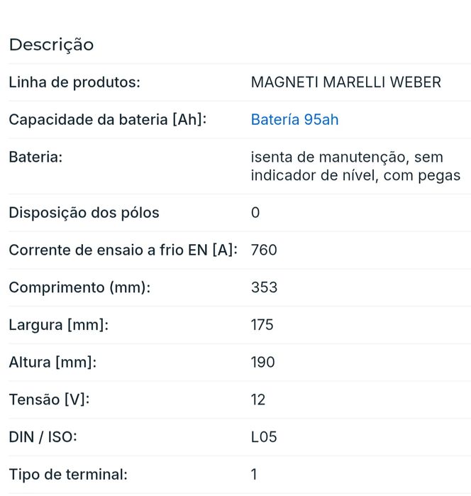Vendo Bateria 95ah Weber