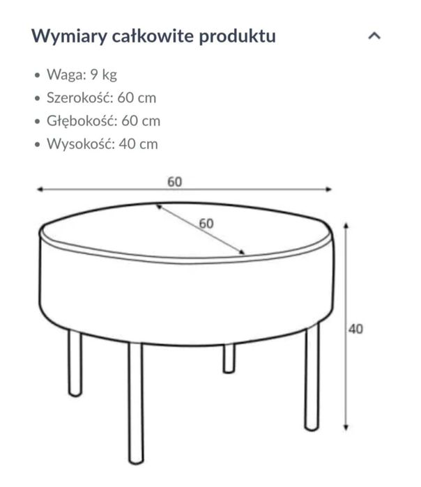 Puf Pufa granatowa okrągła BRW Black Red White