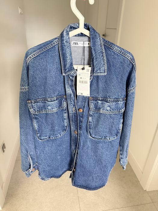 Zara jeansowa koszula kurtka xs oversize nowa z metką