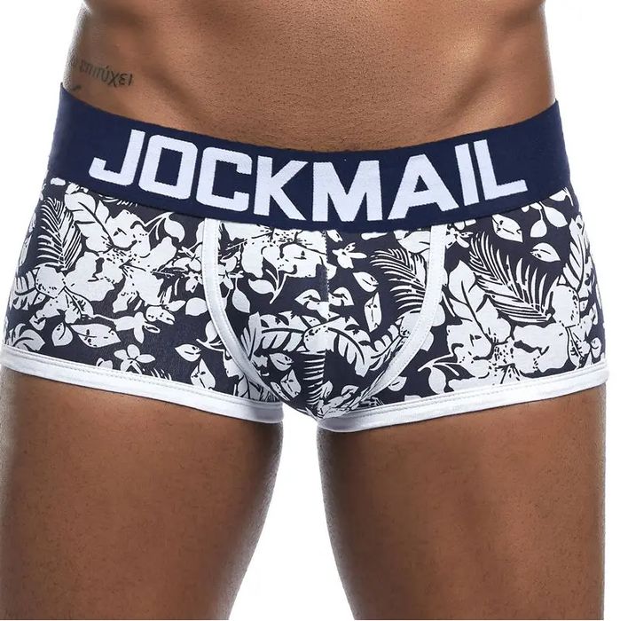 Męskie bawełniane bokserki JOCKMAIL z kwiatowym nadrukiem - XL