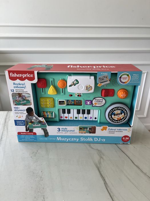 NOWY! Muzyczny Stolik DJ-a Fisher Price DJ Table “Ucz się i śmiej!” Poziomy Nauki po polsku || Mattel