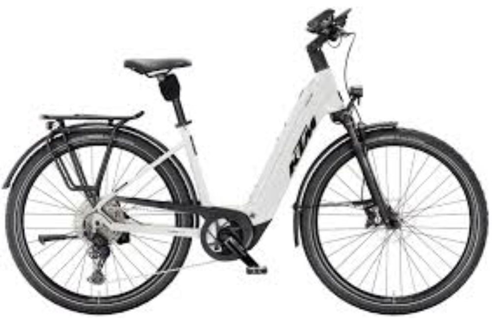 Bicicleta KTM elétrica branca