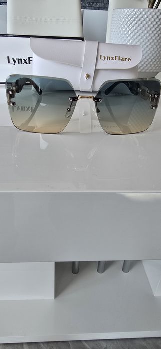 Okulary słoneczne kwadratowe zielone cieniowane