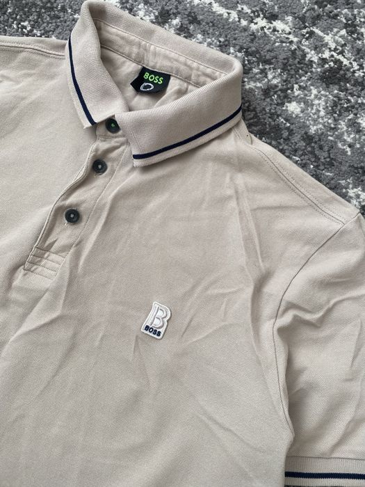 Поло футболка бежевого кольору Boss Hugo Л розмір