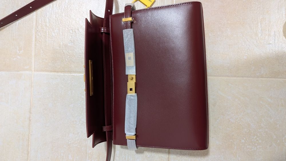 Шкіряна сумка бордова