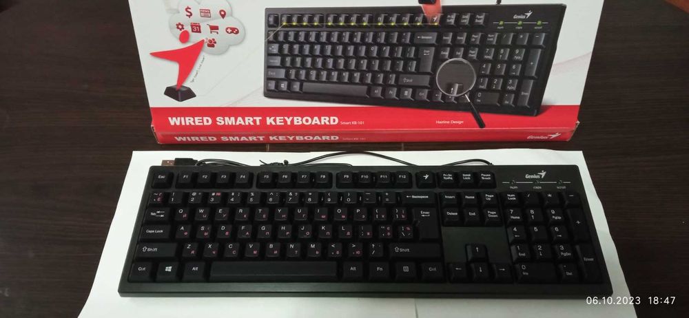 Клавиатура проводная Genius Smart KB-101 USB, Black новая в упаковке