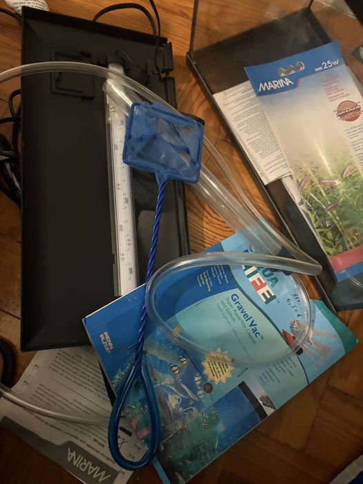 Aquário Completo 17–20L com Luz LED + Aquecedor – Pronto a Usar