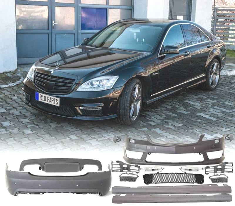 KIT CARROCERIA MERCEDES CLASSE S W221 05-12 LOOK AMG COM LUZ DIURNA