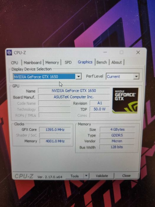 Laptop gamingowy Asus ROG G531GT GTX1650, Intel i5