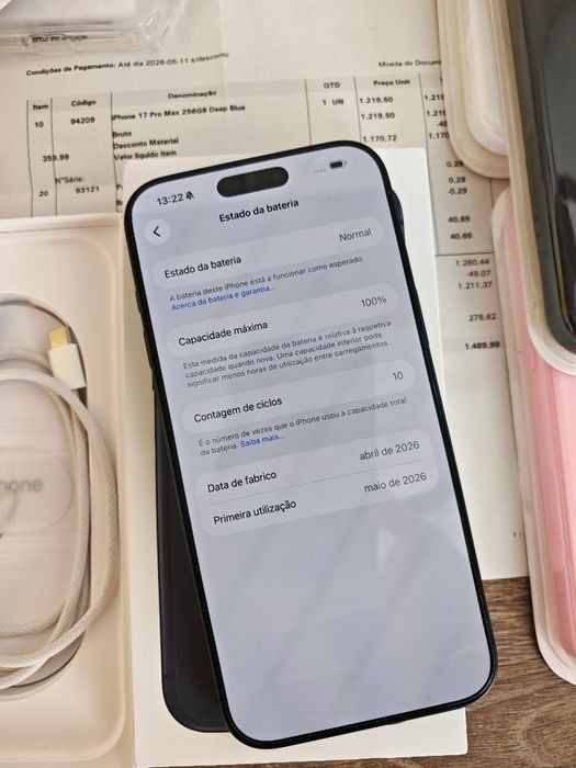 iPhone 17 Pro Max 6.9" 256GB Azul Seminovo(Menos de 1 Mês de uso)C/Garantia Aceito Retomas