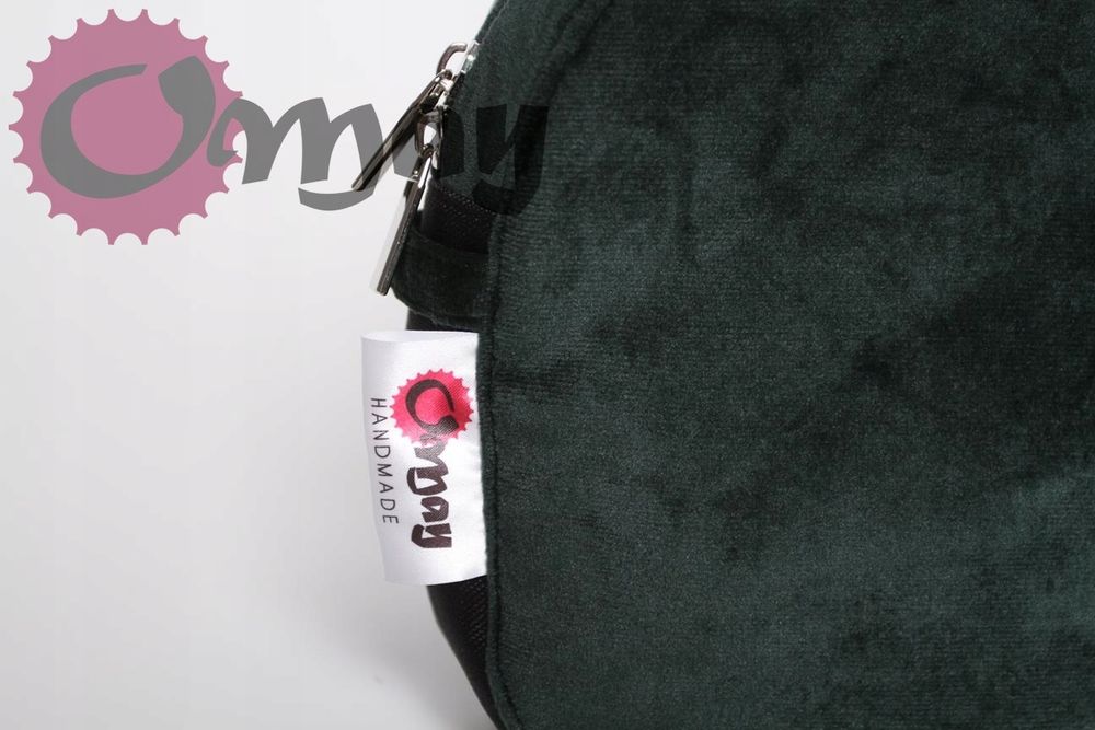 organizer OBAG MOON LIGHT elegancki welur zielony butelkowy OMAY