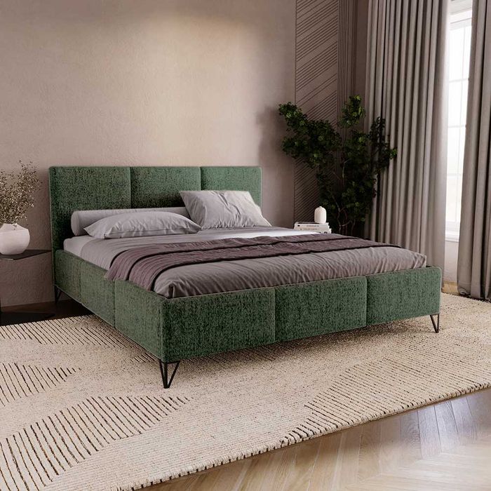 Łóżko tapicerowane LEKSI DARMOWA DOSTAWA z pojemnikiem na pościel