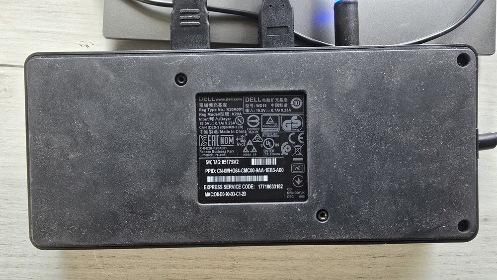 Stacja dokująca Dell WD19 K20A 2x DisplayPort 1x HDMI + zasilacz