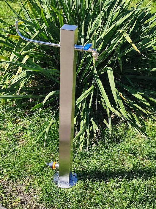 Kran ogrodowy słupek nierdzewny Hydrant Kranik INOX wolnostojący