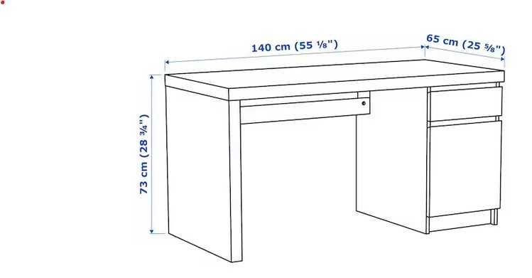 Biurko MALM IKEA 140x65