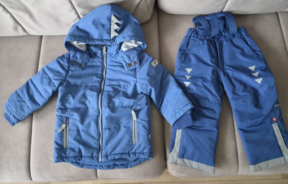 Zimowa kurtka chłopięca + spodnie narciarskie r. 92