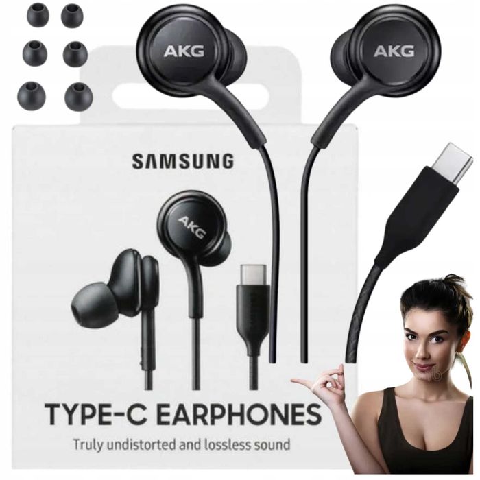 Oryginalne Słuchawki Samsung by AKG l USB-C Typ C Czarne