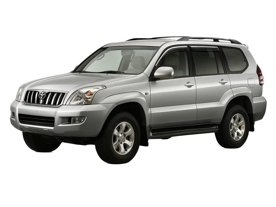 Ветровики с хромом Niken для Toyota Land Cruiser Prado 120 Поликарбонат (4 шт)