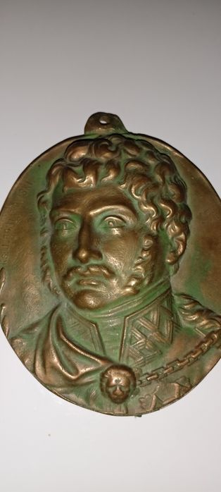 Medal, plakietka, ryngraf, obraz Ks. Józef Poniatowski z mosiądzu