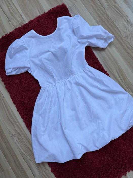 Sukienka damska z kokardą biała S