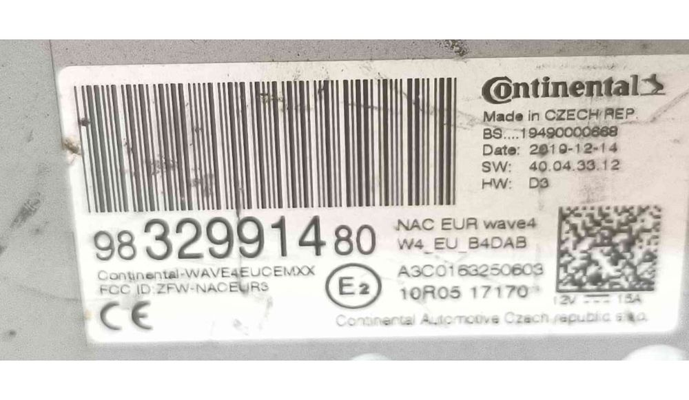 Rádio / Auto Rádio 9832991480 - OPEL CORSA F