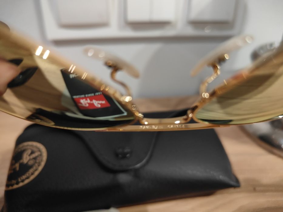 Piękne okulary przeciwsłoneczne Ray-Ban aviator lustra 3025