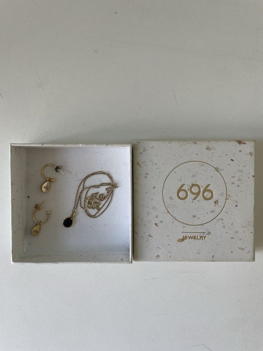 Zestaw 696 jewelry pozłacany ze Spinelem