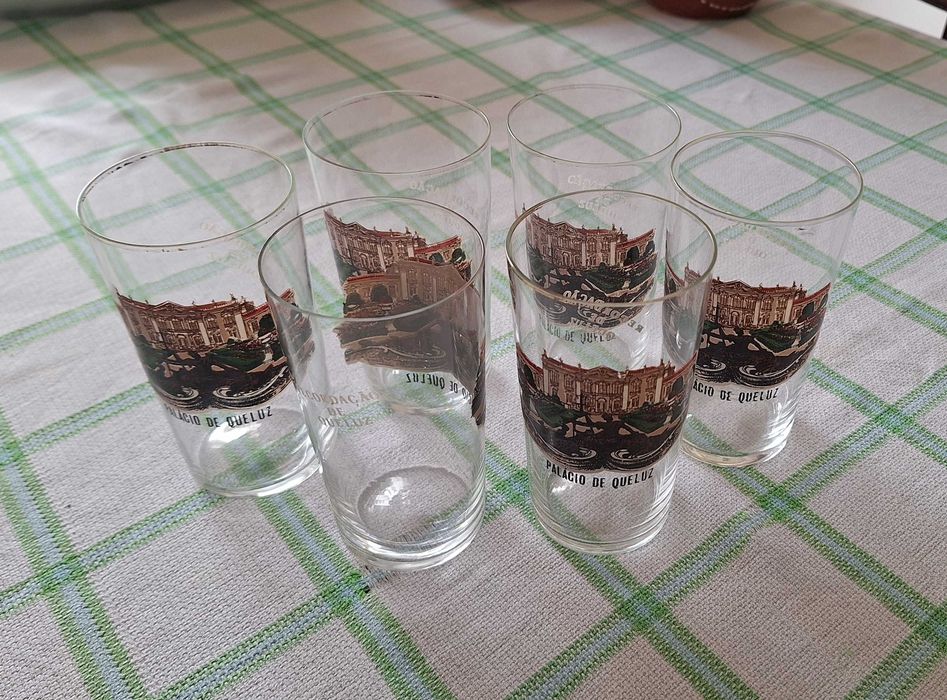 Copos vidro recordação "Palácio de Queluz"