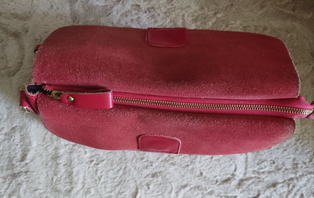 Сумка з натуральної шкіри червоного кольору