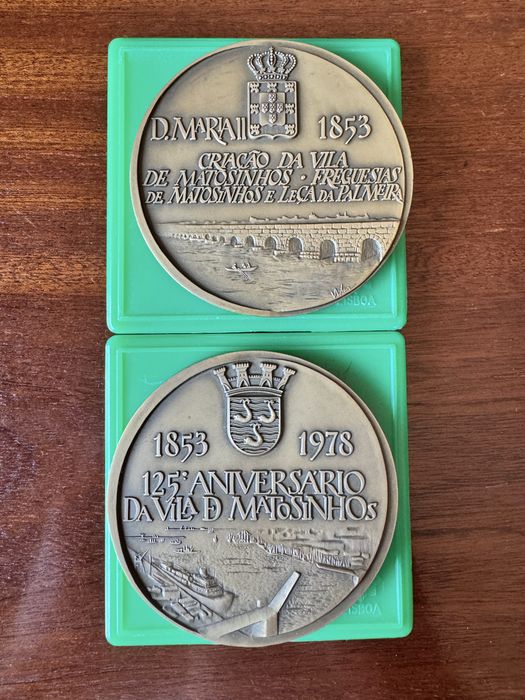Medalha em bronze comemoração do 125º aniversário da Vila de Matosinhos – 1853-1978